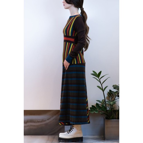 Maxi Dress with Colorful Stripes